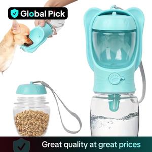 Portable Pet Water Bottle, 1 Count Pet Water Bottle with Food Container, Outdoor Multifunctional Water Bottle for Feeding Dogs & Cats, Dry Food Feeder, Dispenser, Feeding Supplies