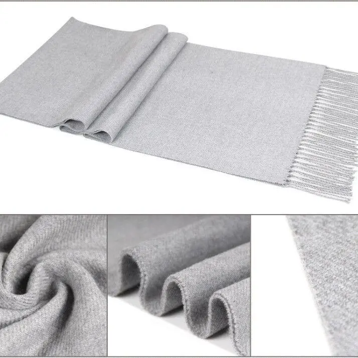 Men’s & Women’s Cashmere Scarf, Winter Warm Soft Fringe Tassel Long Shawl Wrap, UK 3