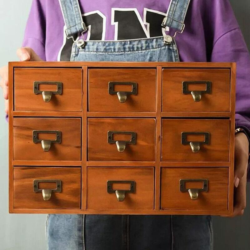 Desktop Small Wooden Chest of Drawers Storage Unit Cabinet Shelves Organiser Box 7