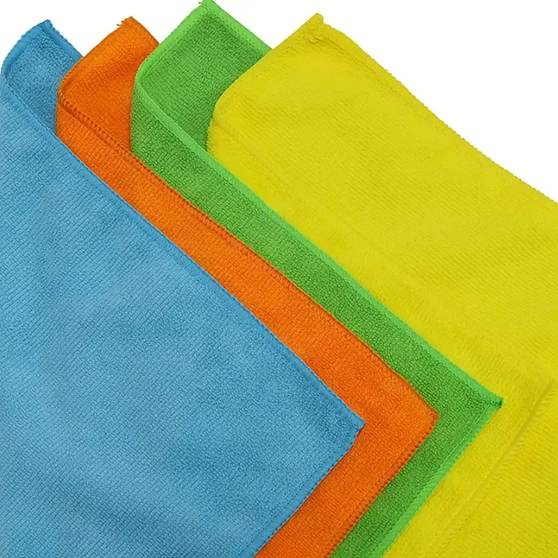 1Above 10pcs Microfiber Cleaning Cloth, Cleaning Towels for Housekeeping, Reusable And Lint Free Cloth Towels, Home Kitchen Supplies, Random Colour. 5