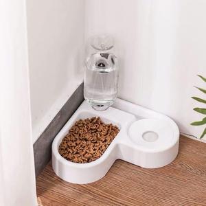 Cat Water & Food Dispenser Bowl, Pet Bowl with Drinking Dispensing Bottle, 2 in 1 Pet Automatic Feeder Drinking and Feeding Bowl, Pet Supplies