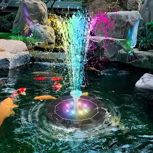 Solar Powered Bird Bath Fountain Pump Light, LED Color Changing Solar Fountain Pump Light, Floating Design Fountain Light for Garden, Pond & Pool, Solar Water Fountain, Pool Fountains, Easy Setup Outdoor Solar Fountain