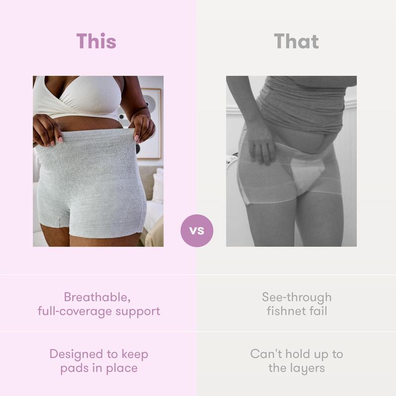 Women's Postpartum Disposable Knickers - Regular Size - 100% Cotton Microfibre Boyshort Cut - 8 Pack - Breathable, Comfort 5