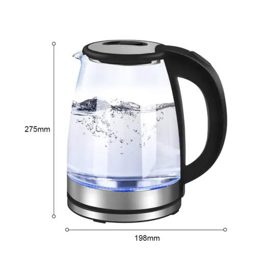 2025 New, 1.8L Blue Light Boiling Electric Kettle - Food grade stainless steel, fast boiling and safe - Multifunctional, can be used for making tea, coffee, very suitable for British kitchens - Durable, easy to use high borosilicate glass electric kettle 5