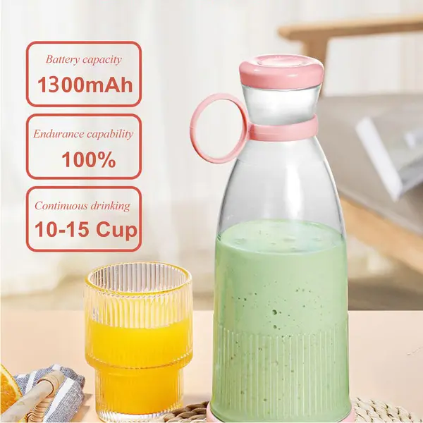 Portable USB Juicer - Fast Electric Blender for Fresh Fruit Smoothies, Rechargeable and Compact Design food 5