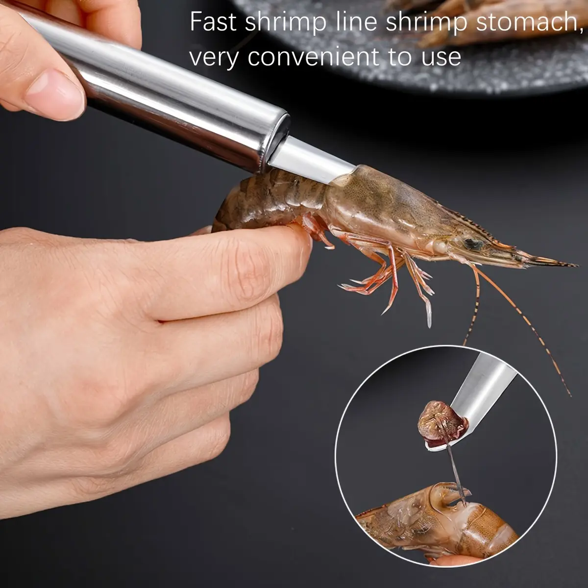 1pc Stainless Steel Shrimp Deveiner Tool - Shrimp Cleaner Peeler, Seafood Shell Cutter Remover, Portable Shrimp Line and Vein Cleaning Tool - For Lobster and Prawn Preparation - Easy Clean Kitchen Gadget - Perfect Gift for Seafood Lovers & Home Cooks