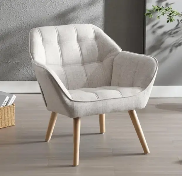 1Pcs Velvet Accent Modern Chair Upholstered Tub Chair With Golden Metal Wood Leg