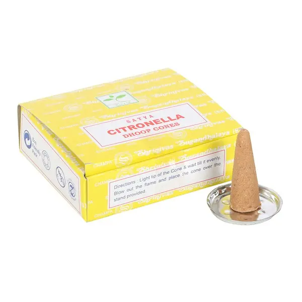 12 Packs of Citronella Dhoop Incense Cones by Satya 1