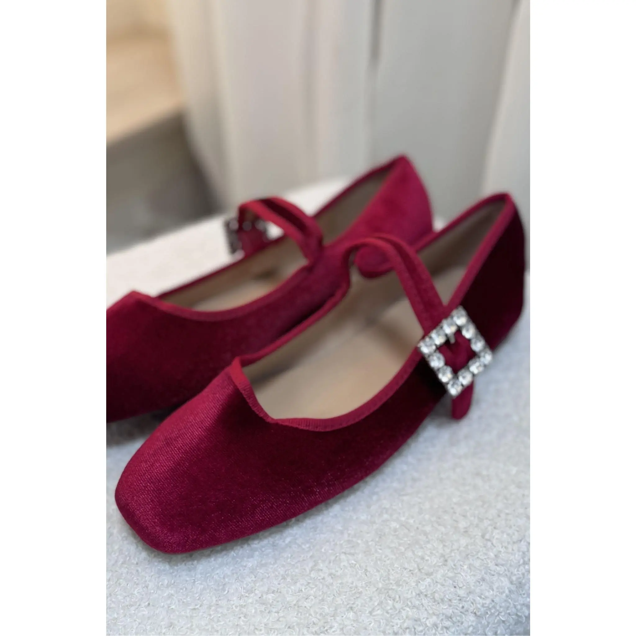 Faith Buckle Flats In Red