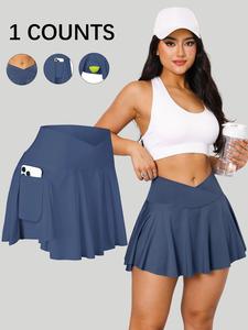 Women's Solid Color Pleated Golf Skorts, Casual Sporty Mini Skirt for Tennis Golf Workout, Ladies Bottoms for All Seasons, Tennis Skirts, Tennis Attire, Lightweight Athletic Skirts, Tennis Skort, Sports Skort, Golf Apparel