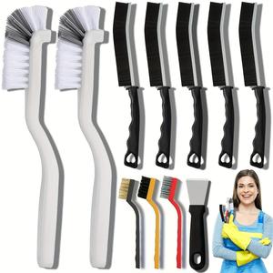 Kitchen Cleaning Brush Set, 11pcs/set Multifunctional Gap Cleaning Brush, Bathroom Cleaning Brush, Kitchen Bathroom Window Toilet Cleaning Brush Set, Bathroom Cleaning Tool, Cleaning Supplies