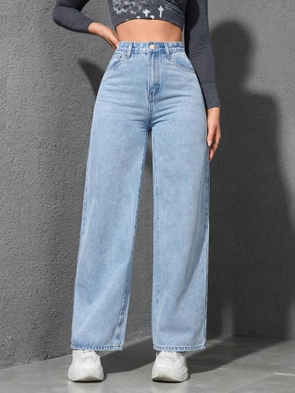 2025 spring new American wide leg jeans women light color washed loose slim mopping denim trousers 1