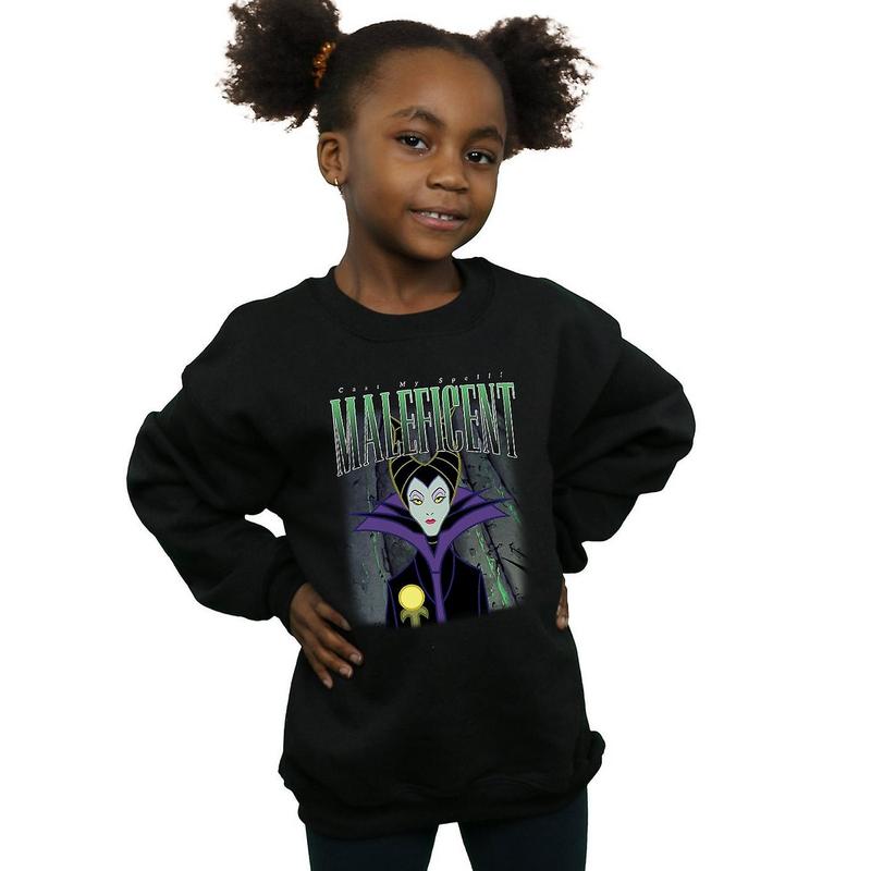 Sleeping Beauty Girls Maleficent Montage Cotton Sweatshirt - Black 2