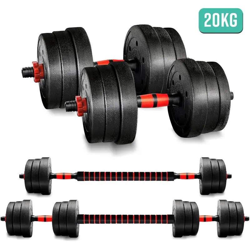 Adjustable 20kg Dumbbells Weights set for Men Women, Dumbbell hand weight Barbell Perfect for Bodybuilding fitness weight lifting training home gym equipment free weights