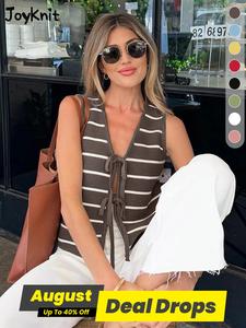 Women's Striped V Neck Tank Top, Casual Fit Sleeveless Top for Summer, Fashion Women's Cloth for Daily Wear, Womenswear