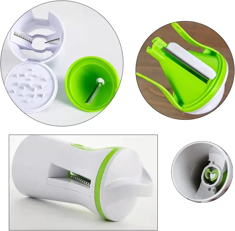 2 of a set, 3 in 1 Vegetable Spiralizer Portable Stainless Steel Slicer Veggie Pasta and Spaghetti Maker for Low Carb Gluten Free Meals 4