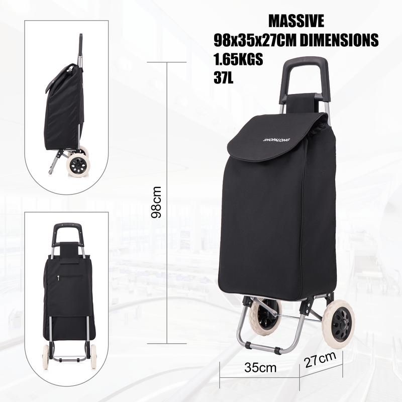 Lightweight Shopping Trolley Large Grocery Cart Basket on Wheels