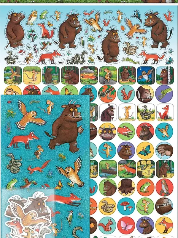 The Gruffalo Mega Sticker Pack | Three Types of Stickers (Around 150 Total) | Reusable on Non-Porous Surfaces,Blue,29.7cm x 21cm 0