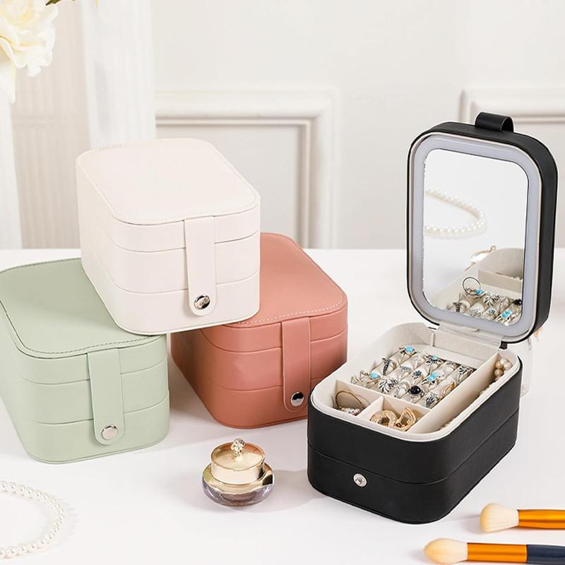 Product Introduction of Cosmetic Bag with LED Mirror 3 layers, Travel Makeup Bag with 3 Colours Led Illuminated Mirror Portable Travel Jewellery Makeup Organiser Mirror Makeup Case with Dividers for Women 21