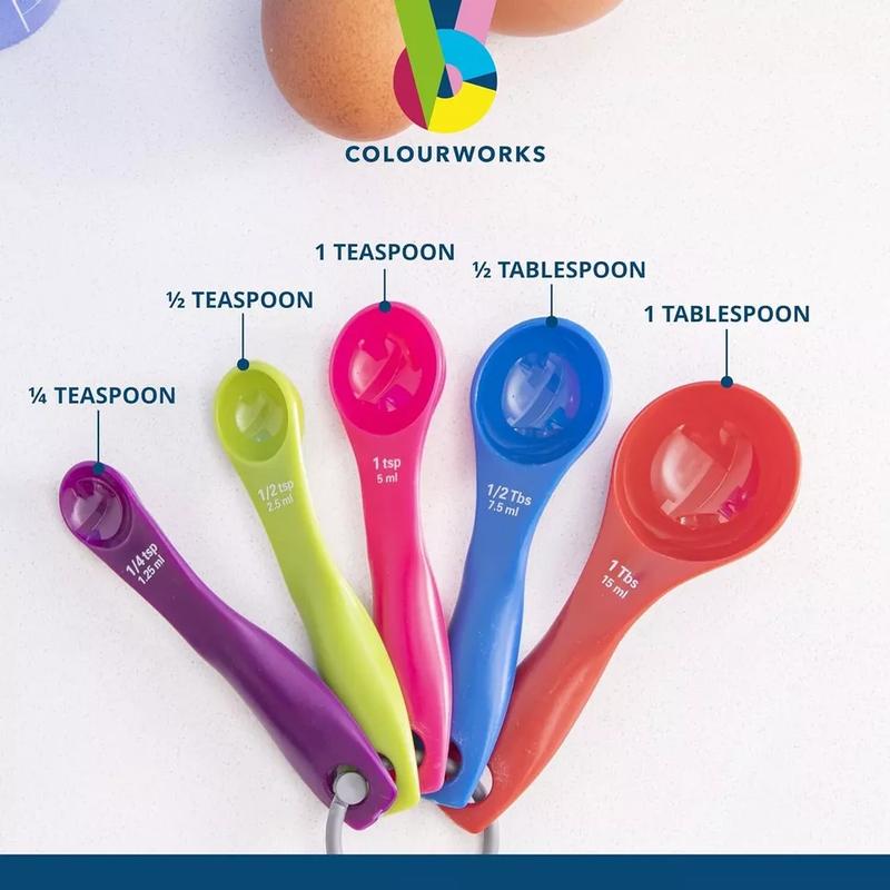 Product Introduction of Set Of 5 Measuring Spoons Plastic Kitchen Utensil Teaspoon Cooking Baking Tool 1