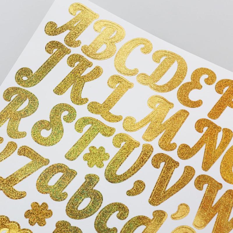 1 Inch Small Self Adhesive Vinyl Letter Number Symbol Stickers Kit,528 Pieces Alphabet Numbers Stickers for Mailbox, Water Bottle, Scrapbook, Notebook - Gold 3