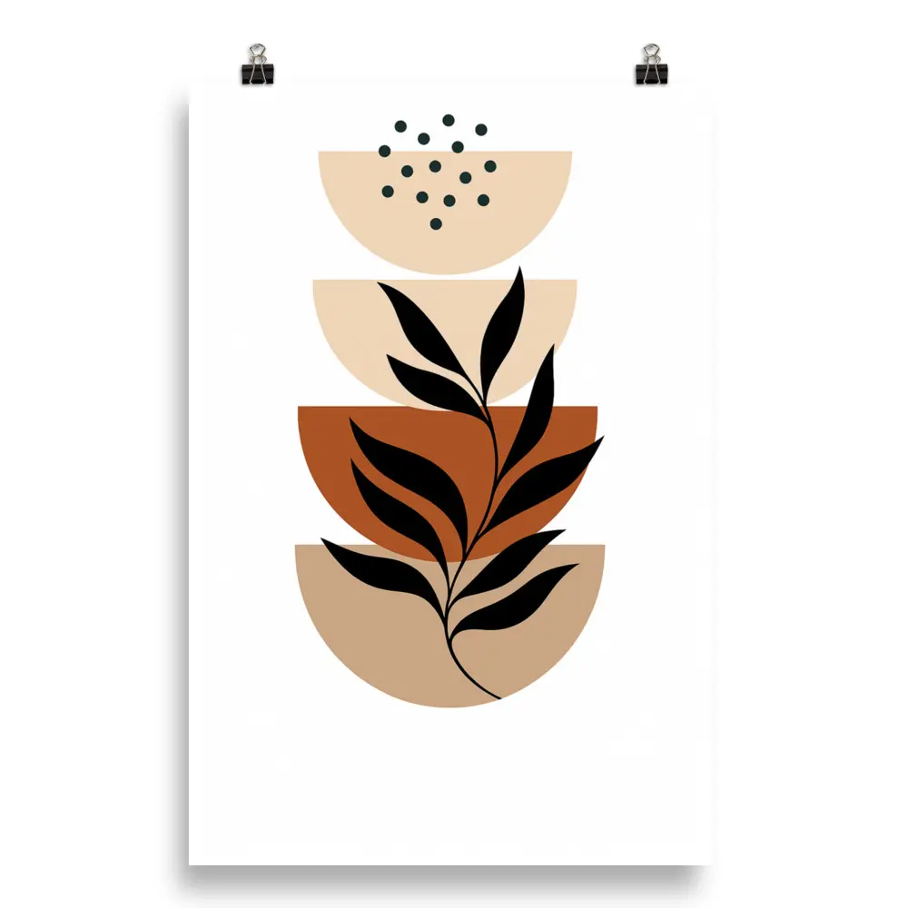 Modern Botanical Art Print – Minimalist Boho Wall Decor, Elegant Home Aesthetic, Nature-Inspired Poster, Gift for Plant Lovers