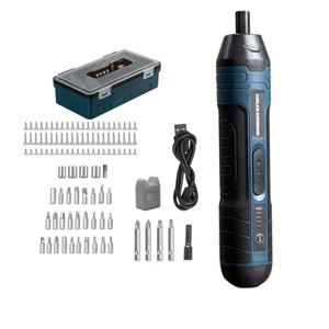 3.6V USB-C Rechargeable Electric Screwdriver Set, 1 Set 4-speed Adjustable Torque Electric Screwdriver with LED Light, Compact Portable Design Screwdriver for Furniture & Electrical Repair