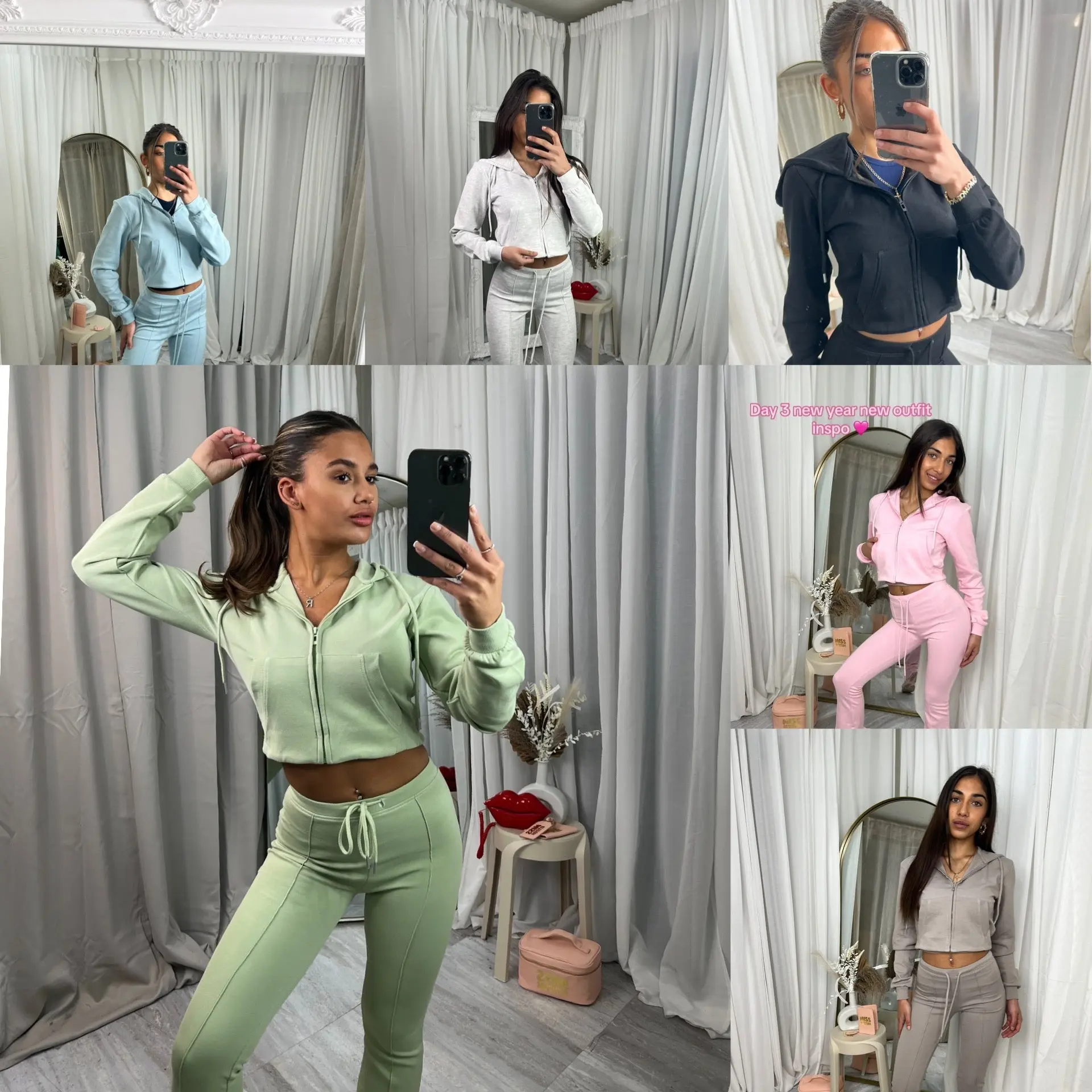 Scuba cropped flared tracksuit set 10051