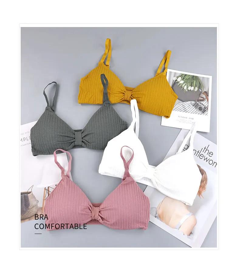 Product Introduction of Bow Back Strap with Thread Heart Knot Hot Selling Women's French Triangle Cup Thin Style No Steel Ring Gathering Wrapping Chest 3