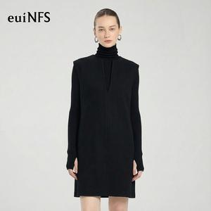 【euiNFS】Minimalist Sleeveless Dress with Clean Lines and Deep V Neck【E580001】