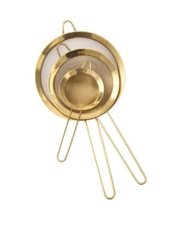 3pcs Stainless Steel Fine Mesh Tea Strainer With Handle  Style Matcha Powder Sifter... 0