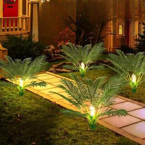Solar Powered Lighted Palm Tree, 1 Count Garden Decoration Solar Pathway Lights, Outdoor Palm Tree Decor for Yard Lawn Summer Pool Hawaiian Party, Lamp, Garden Decorative Lighting, LED Outdoor Lamp, Solar Landscape Lights