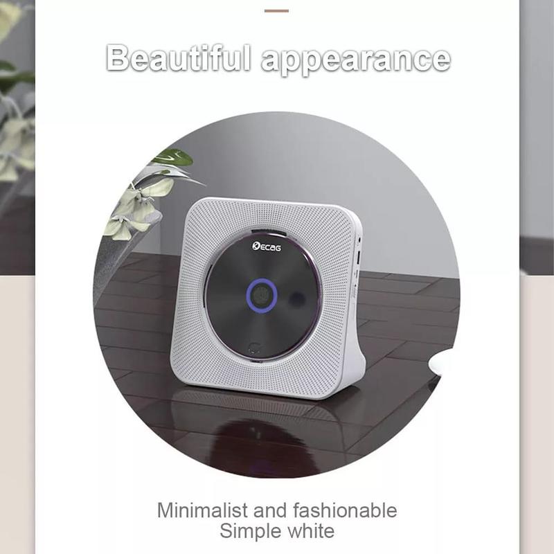 【JY】Retro Bluetooth CD Player with Wireless Speaker & USB-C Charging - Compact Hi-Fi Sound System for Home Office, Bedroom Decor, Aux Input and 20H Playtime, Vintage Music Gifts Audio Portable 4
