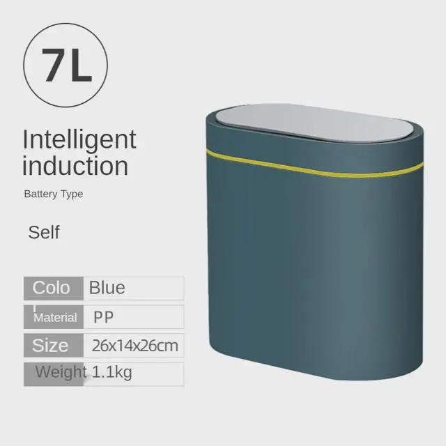 Automatic Smart Sensor Trash Can – 8L/7L Waterproof Electronic Bin with Narrow Seam for Home Use 7