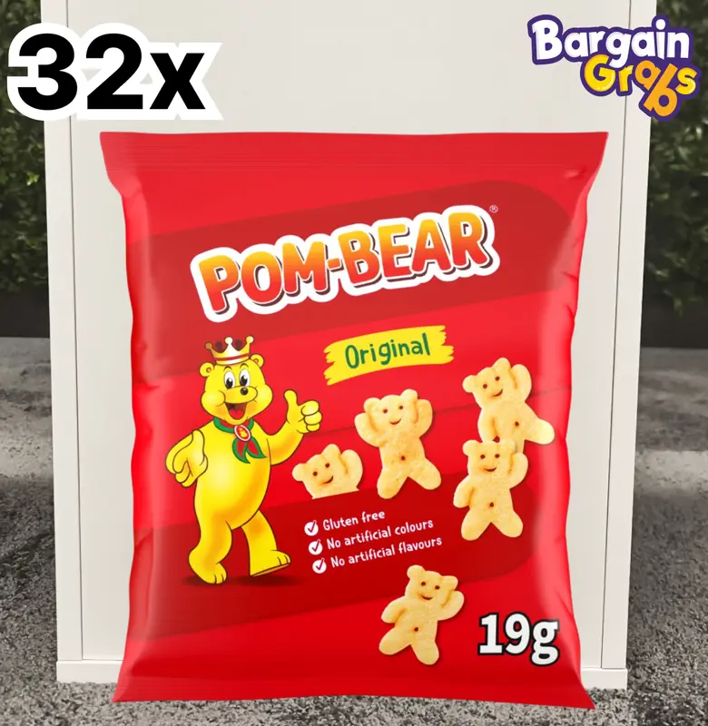 32 x 19g Pom-Bear Original Potato Snacks – Light & Crispy Bear-Shaped Fun | Best Before: 31/07/2025 4