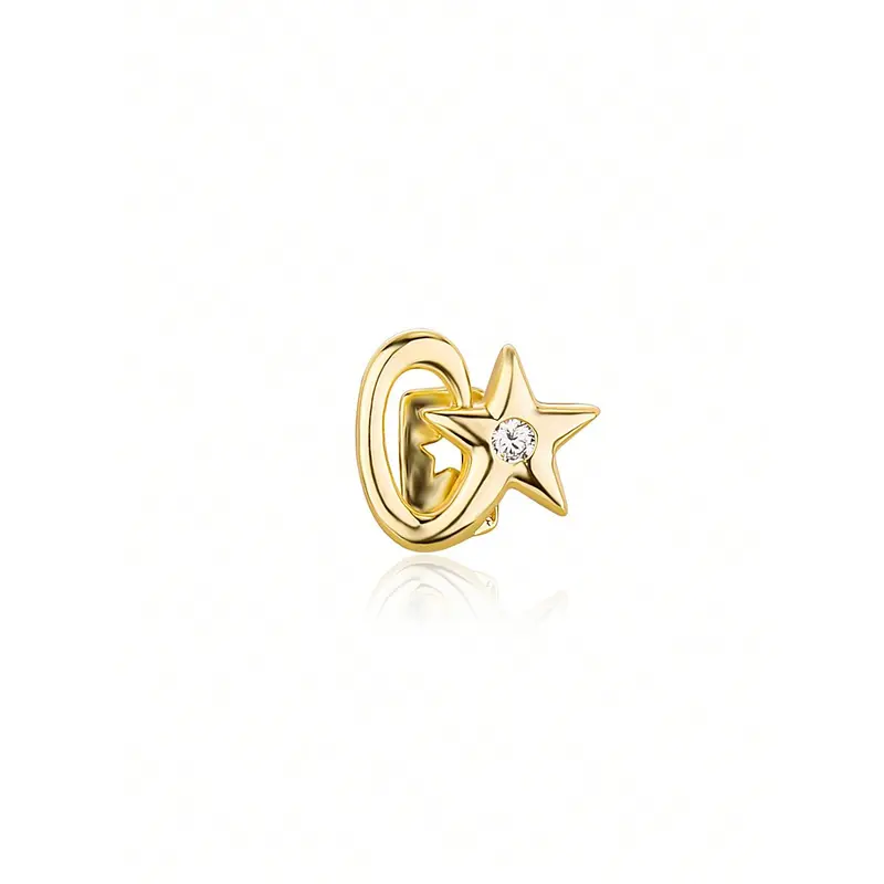 Hip Hop Zirconia Single Star Teeth Grillz 14K Tooth Caps Decor For Women Men Jewelry Dental Grills 1