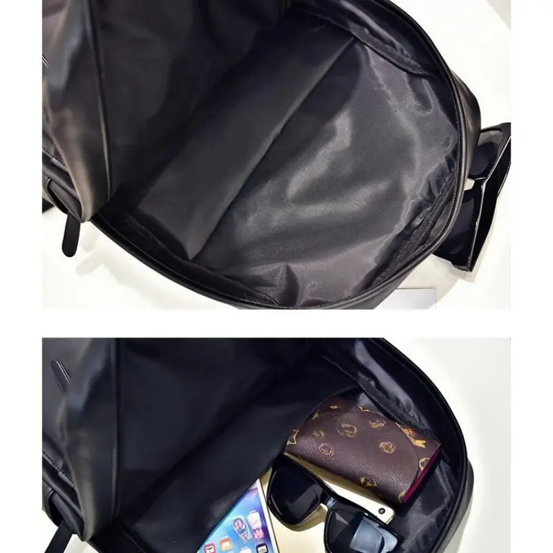2025 Fashion Men Large Capacity PU Leather Backpack Luxury Men Outdoor Bag Male School Bags Man Business Backpack 2