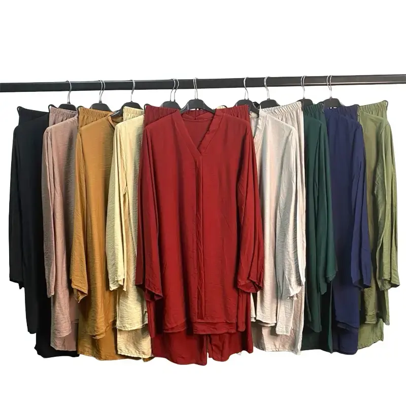 Women's Linen P V-Neck Set - UK 8-16 for Comfortable Womenswear