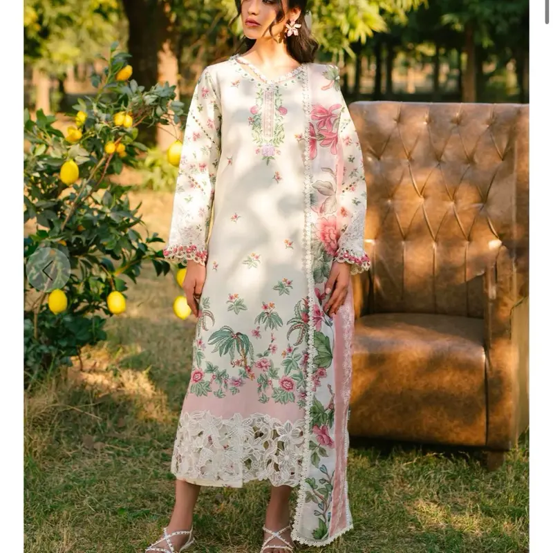 Parishay Casual Modest Dress with Embroidery and Sleeves - Formal Womenswear Design Summer Clothes