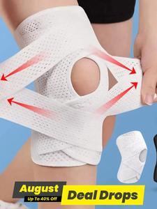 Unisex's Plain Cut Out Design Sports Knee Pad, Sporty Breathable Knee Pads, Sports Knee Protector for Men & Women, Gym Knee Compression Sleeve