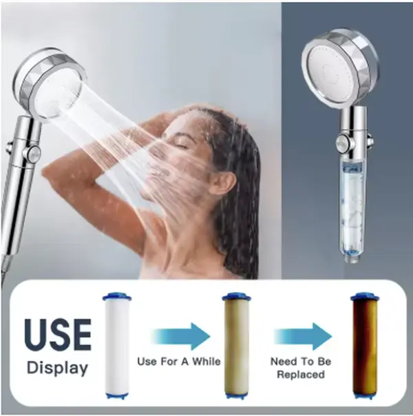 BEST 360 Degrees Rotation Turbo Fan Shower Head High Pressure Water Saving Spray Adjustable Showerhead Filters Bathroom Accessories 0