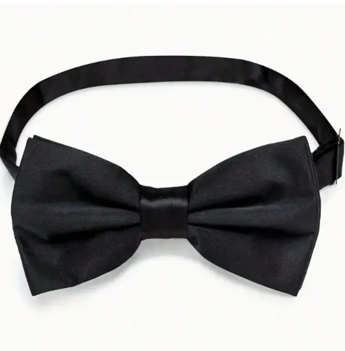 2pcs Elegant Black Bow Ties - Formal Tailcoat Style - Adjustable, One Size Fits All - Suitable For Suits, Uniforms & Special Occasions