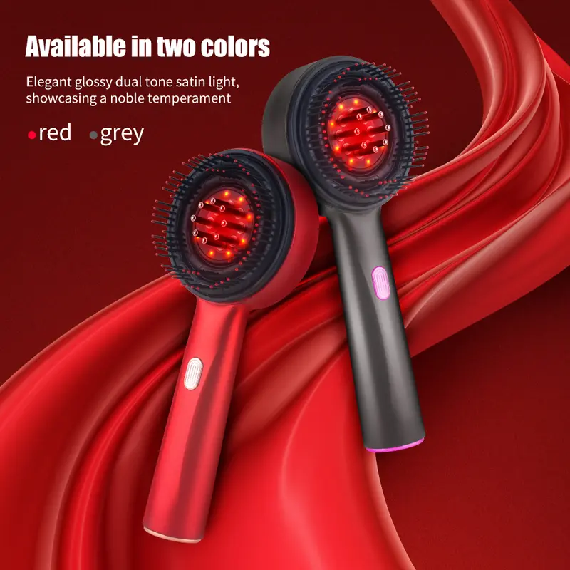 Electric Scalp Massage Brush Cordless Electric Head Massager Comb Electric Massage Scalp Applicator Liquid Comb Vibration Hair Massage Scalp Brush Red Light Therapy Heating Massage Comb 6