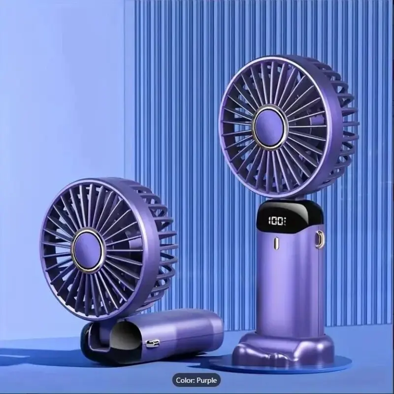 【UK SELLER】Portable HandHeld Fan, USB Charging Mini Fan with Adjustment 5 Wind Speeds, Personal USB Fan with LED Power Display For Office, KItchen Accessories, Travel Accessories, Portable Fan 1