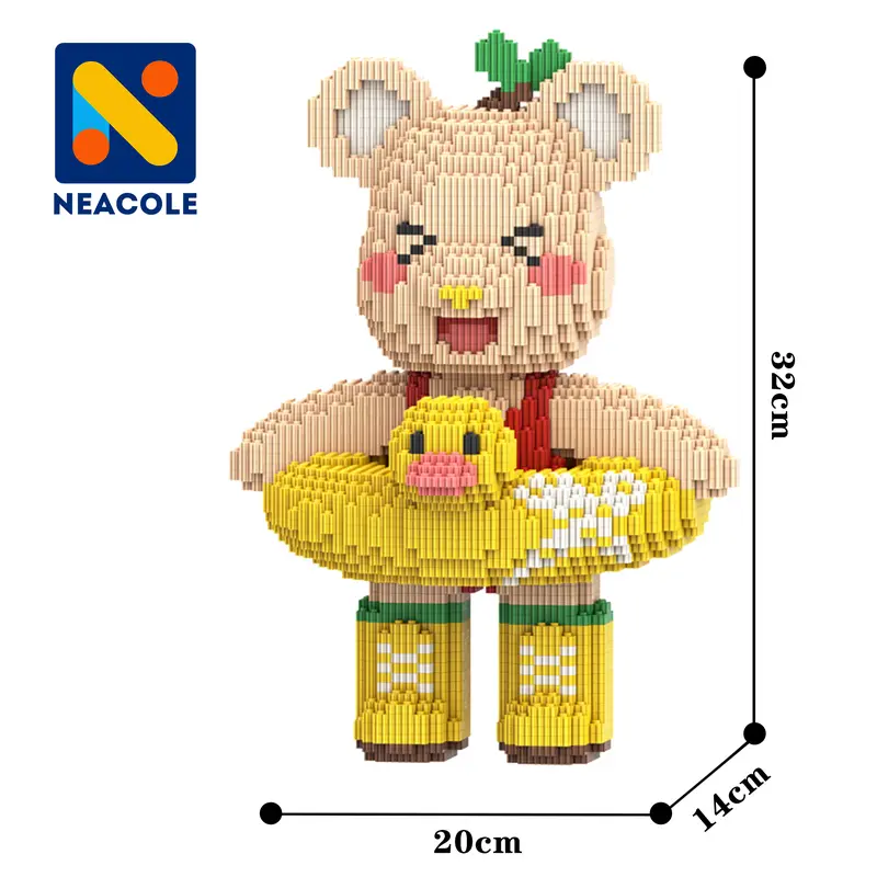 (Medium Bear) Bear Building Block, Neacole building block, 2025 New Year Gift, Gift for kids,Neacole New design bear, Princess Bear, Flower bear, Gift for your lover,Creative Decoration 0