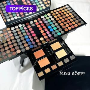 Makeup Palette, Including Matte Eyeshadow, Compact Powder, Blusher Powder, Eyebrow Powder, Brush, Eyeliner Pen & Mirror, Makeup Set, Summer Makeup