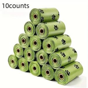 Lavender Scented Dog Poop Bag, 10pcs Paw Pattern Leak Proof Pet Waste Bag, Portable Dog & Cat Supplies for Outdoor Walking