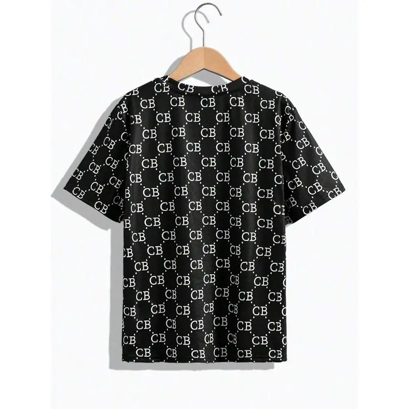 Tween Boys' Loose Fit Casual Round Neck Patterned Short Sleeve T-Shirt And Shorts Set Matching Set 4
