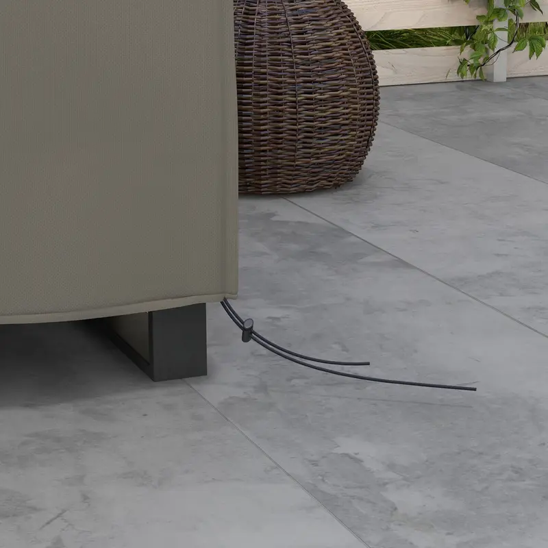 Outsunny Large Square Patio Garden Furniture Set Cover 600D Oxford Waterproof, 230 x 230 x 70cm, Grey 6
