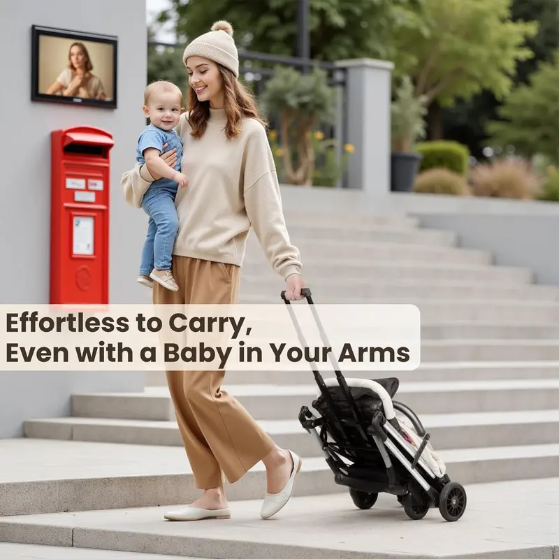 Lightweight Foldable Travel Baby Stroller, Compact Baby Pushchair Portable, Baby Pram Portable for Infant and Toddler 1